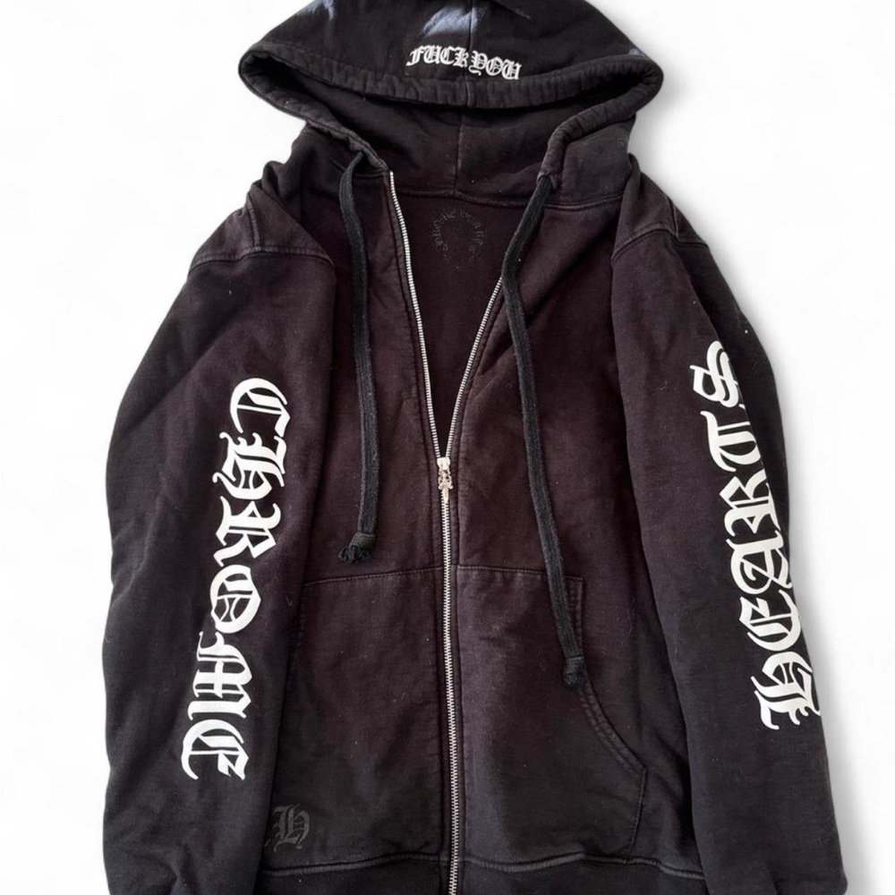 SOLD
Black CHROME HEARTS “f*** you” Zip-Up Hoodie